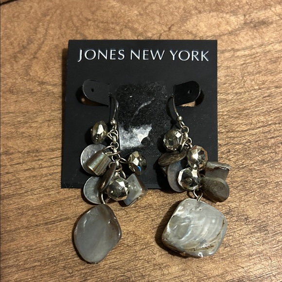 Jones New York Silver and Gray Dangle Earrings - Picture 1 of 2
